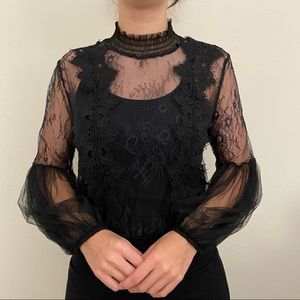 Peach Couture | Lace Blouse | Size Small
